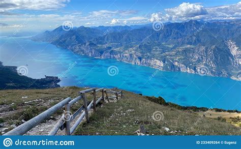 Panoramic View From Mount Baldo Looking West To Lake Garda Northern