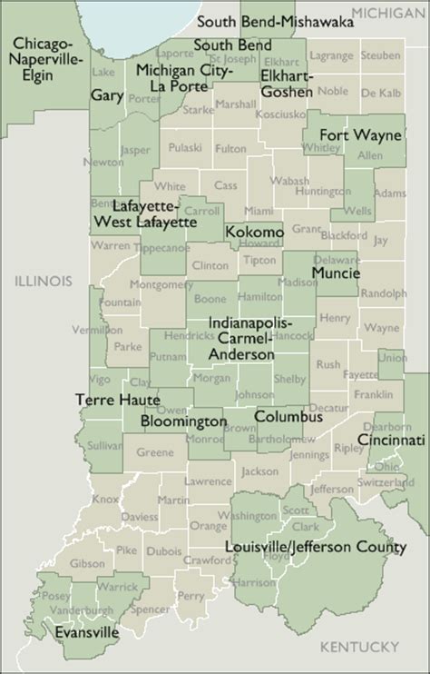 Indiana Metro Area Zip Code Wall Maps