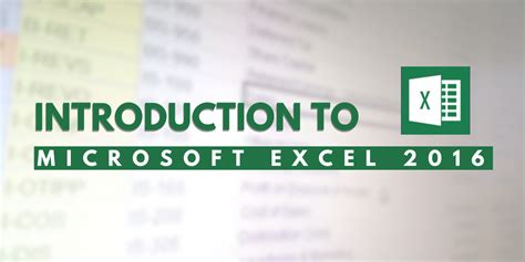 Introduction To Microsoft Excel 2016 Savannah Technical College