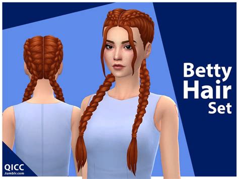 Qiccs Betty Hair Set Sims Hair Sims Sims 4