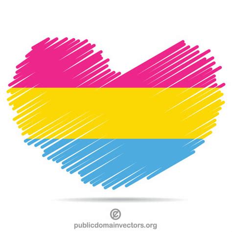 Pansexual Pride Flag Heart Public Domain Vectors