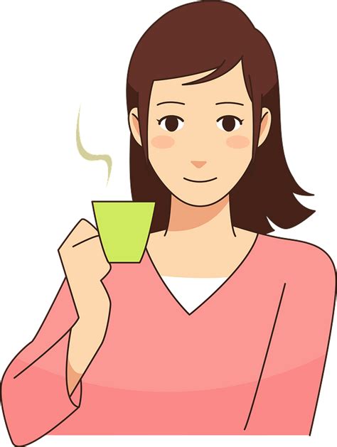 Woman Is Drinking Coffee Clipart Free Download Transparent Png