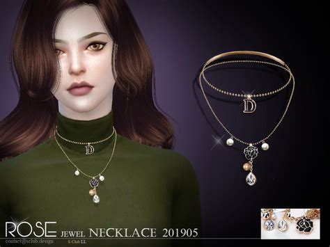 S Club Ts4 Ll Necklace 201905 Pearl Jewelry Sets Sims Sims 4