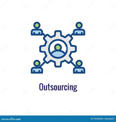 In Company And Outsource Icon Set With Headquarters And Freelancers