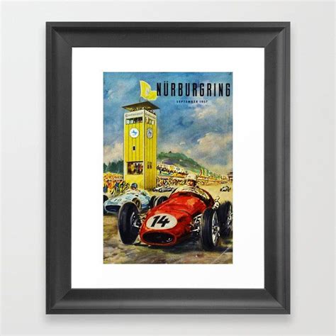 1957 Grand Prix Motor Racing Nurburgring Germany Vintage Advertising