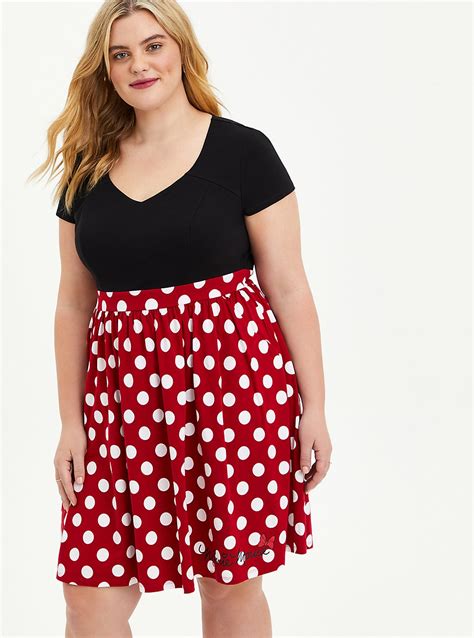 Plus Size Disney Minnie Mouse Polka Dot Skater Dress Torrid