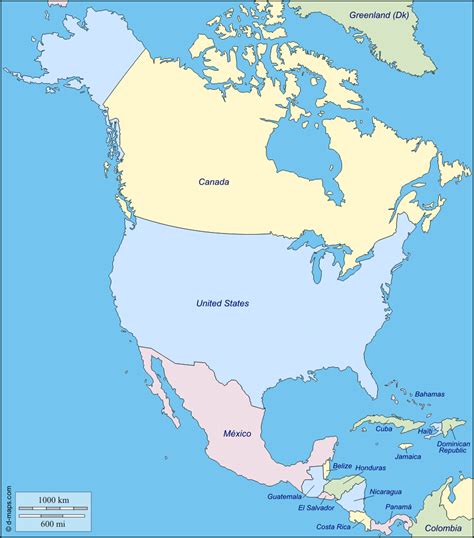 North America Free Map Free Blank Map Free Outline Map Free Base