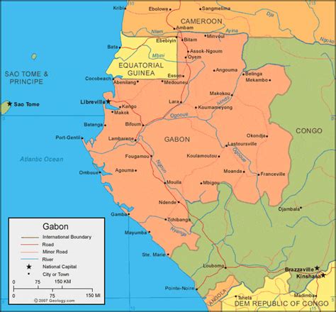 Gabon Map And Satellite Image