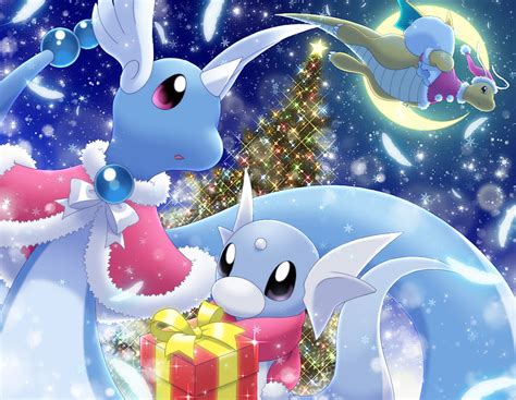 Have A Nice Christmas Eve Pok Mon Pokemon Dragonair Hd Wallpaper