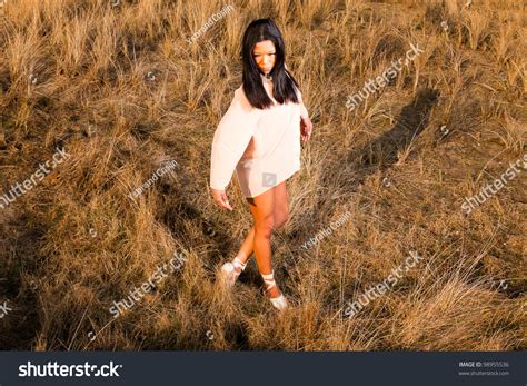 Pretty Young Black Woman Posing Dune Stock Photo 98955536 Shutterstock