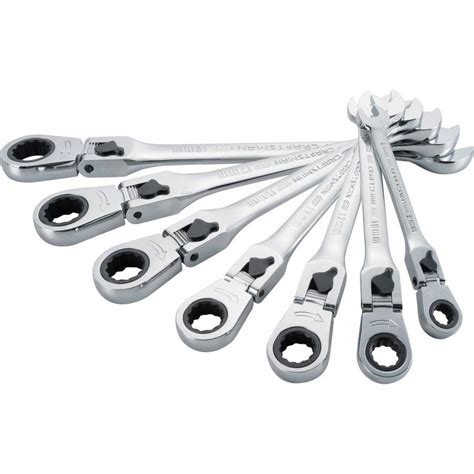 Craftsman 7 Piece 12 Point Metric Reversible Ratchet Wrench Set At
