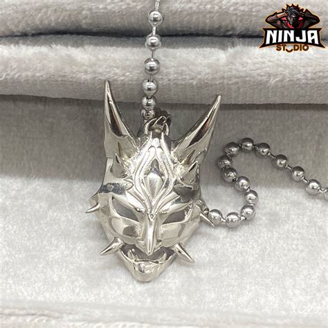 Xiao Mask Genshin Impact Necklace Handmade Sterling Portrait Etsy