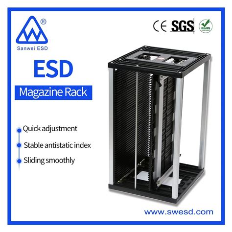 SMT Antistatic ESD Magazine Rack Anti Static PCB Storage Cart PCB Rack