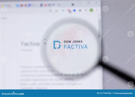 New York Usa 26 April 2021 Dow Jones Factiva Logo Close Up On