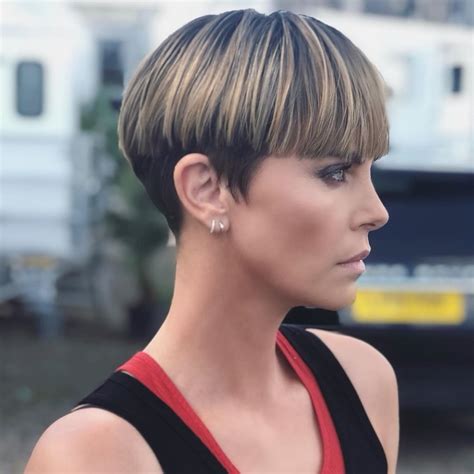 Charlize Theron Debuts Bowl Cut For New Movie Fast 9 POPSUGAR Beauty