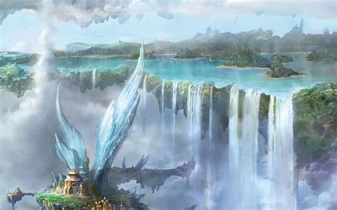 1080p Free Download Artistic Fantasy Landscape Waterfall Hd