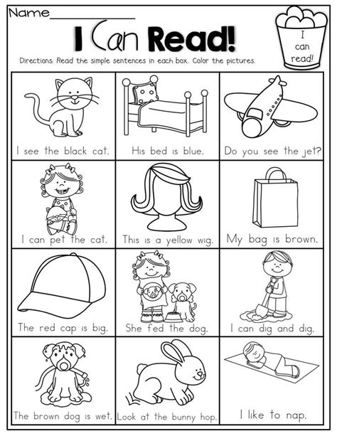 Free Printable Sight Word Sentences Worksheets For Kindergarten Jessushi