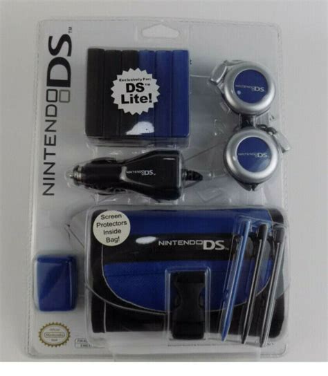 Nintendo Ds Lite Blue Accessory Kit Case Charger Stylus Headphones For