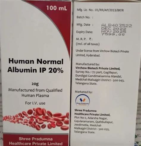 human albumin 20 100 ml for hospital at rs 3500 bottle in guwahati id 2849982891730