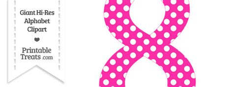 Hot Pink Polka Dot Number 8 Clipart