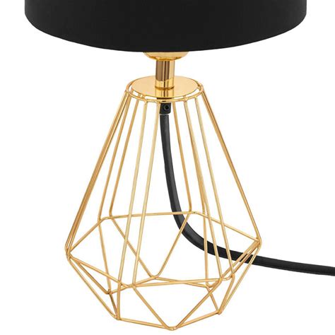 Eglo Carlton 2 Black And Brass Geometric Table Lamp Wilko