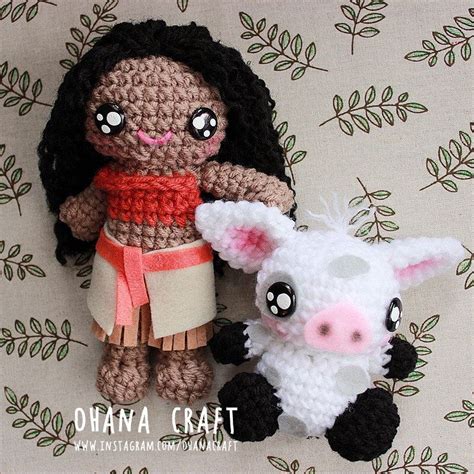 Moana Inspired Crochet Doll Moana And Pua Plushies Made To Order Free Shipping By