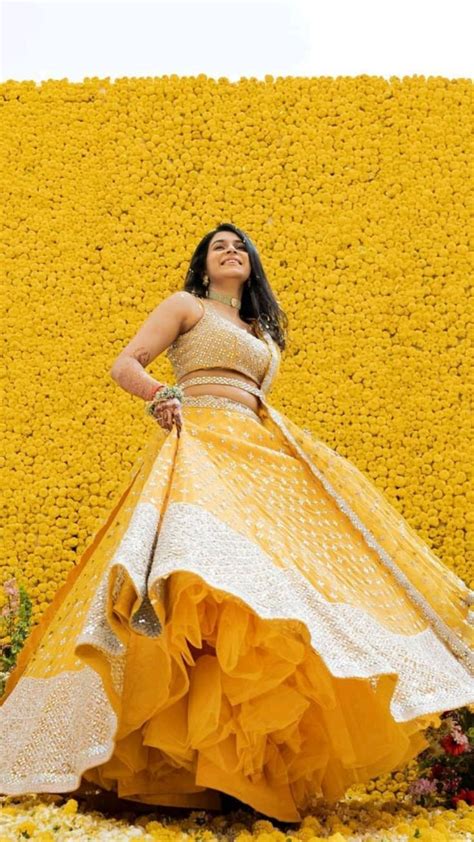 Yellow A Perfect Outfit For A Perfect Haldi Ceremony She Is Creating Her Own Sunshine 💛😍