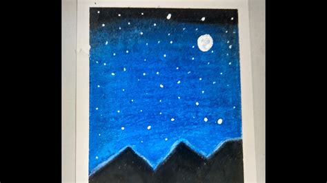 Easy Oil Pastel Night Sky Drawing For Beginnersstep By Step Easy Youtube