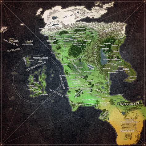 Artstation Fantasy Continent Map 2 Artworks