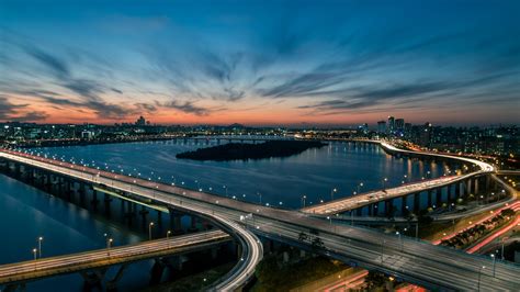 Wallpaper Han River Bridge Seoul South Korea 5k Travel 20308