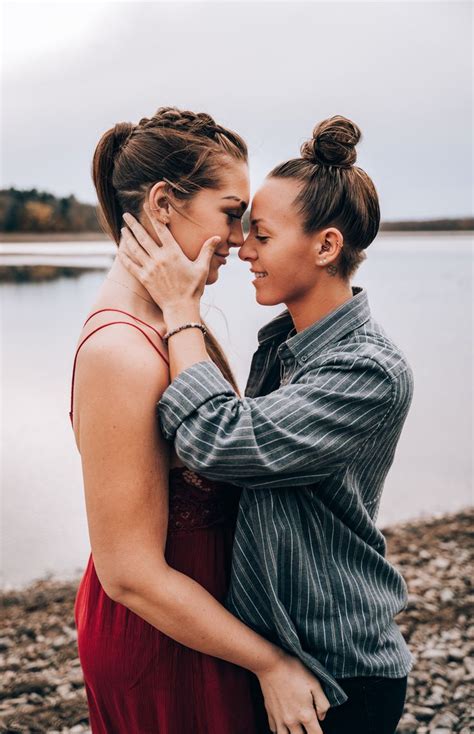 Couples Photos At Redfield Reservoir New York Outdoor Engagement LGBTQ Girlfriends