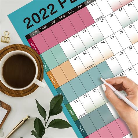 Yearly Wall Calendar 2022 Large Wall Calendar 2022 Jan 2022 Dec