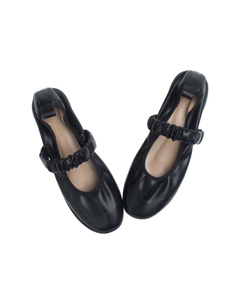 Ruched Mary Jane Strap Ballet Flats
