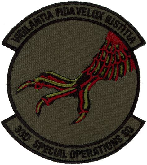 33d Special Operations Squadron Subdued Flightline Insignia