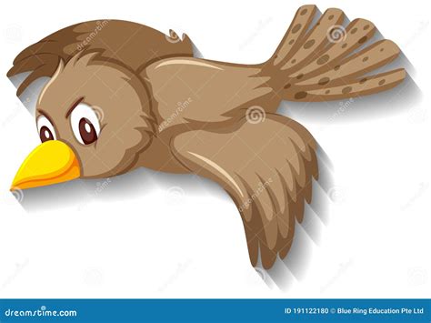 Cute Sparrow Bird Cartoon Character Stock Vector Illustration Of