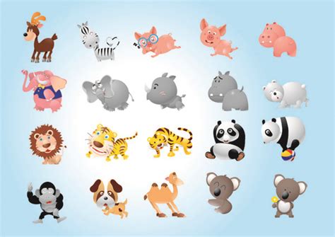 A Variety Of Super Cute Animals 4028 Free Eps Download