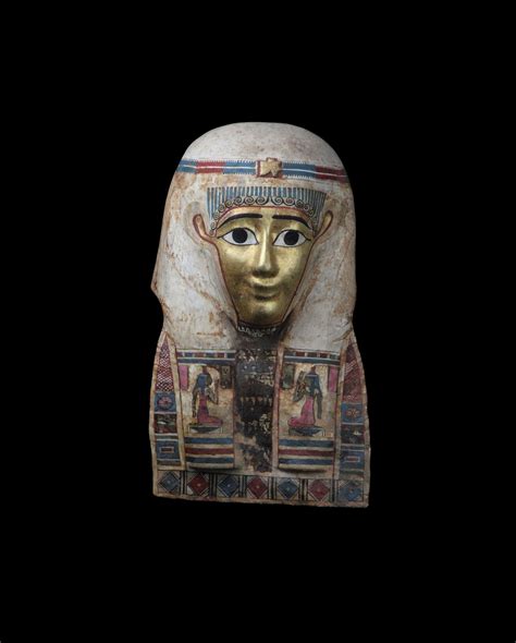 An Egyptian Polychrome And Gilt Cartonnage Mummy Mask Late Ptolemaic Period Circa 100 30 B C