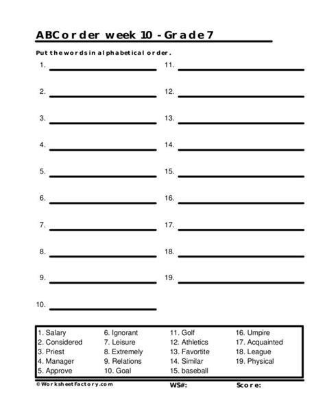 Grade 7 Spelling Worksheets