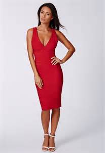 Missguided Mulan Bandage Bodycon Midi Dress In Red Where To Buy And How To Wear