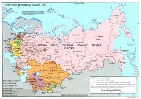 Large Detailed Administrative Divisions Map Of The Soviet Union Uss