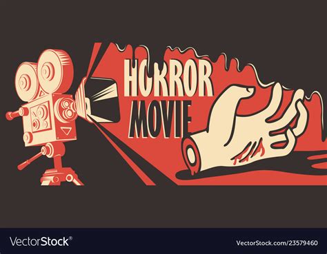 Banner For Horror Movie Festival Scary Cinema Vector Image