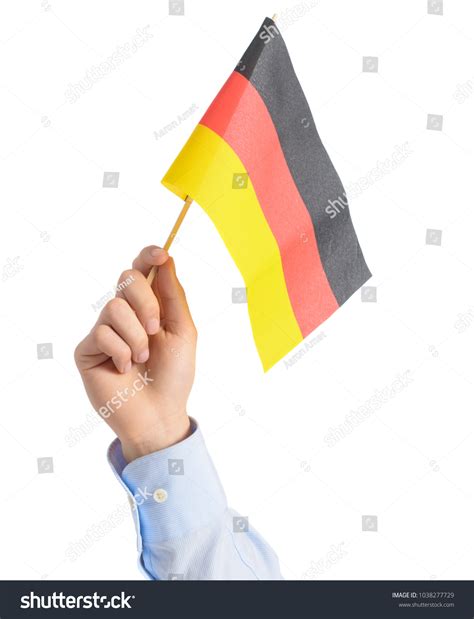 Closeup Hand Holding German Flag Over Stock Photo 1038277729 Shutterstock