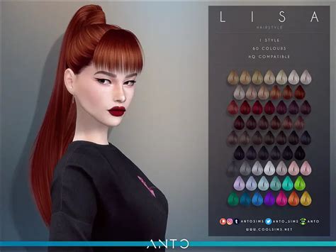 The Sims Resource Lisa Hair By Anto Sims 4 Hairs