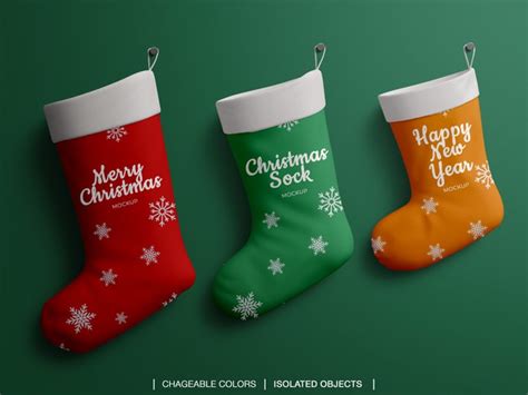 Download Premium PSD | Christmas stocking socks set mockup