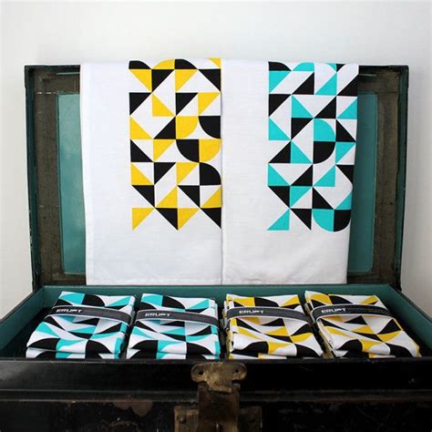 Tea Towel Geometric Print Design We Call Organised Confusion Etsy