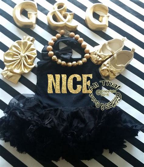 Black Glitter Girls Chritmas Dresses Cute Black And Gold Nice Tutu