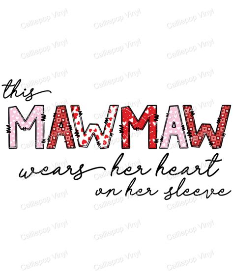 This Mawmaw Wears Hearts Transfer Print