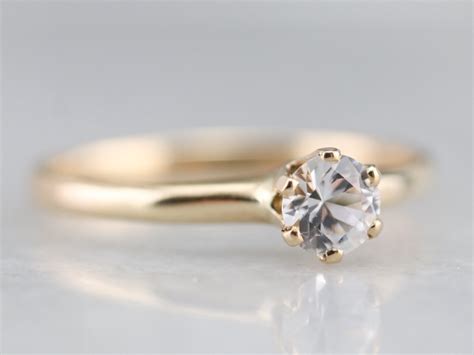 White Sapphire Solitaire Ring White Sapphire Solitaire Ring Gemstone