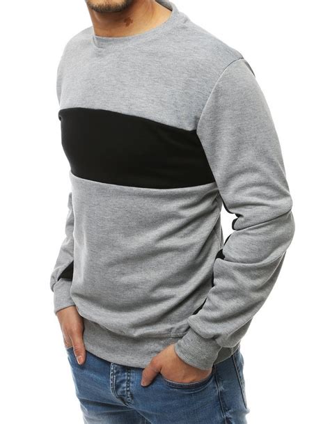 Light Gray Mens Sweatshirt Without Hood Bx4491
