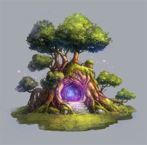 Fantasy Tree Environment Concept Art Game Concept Art